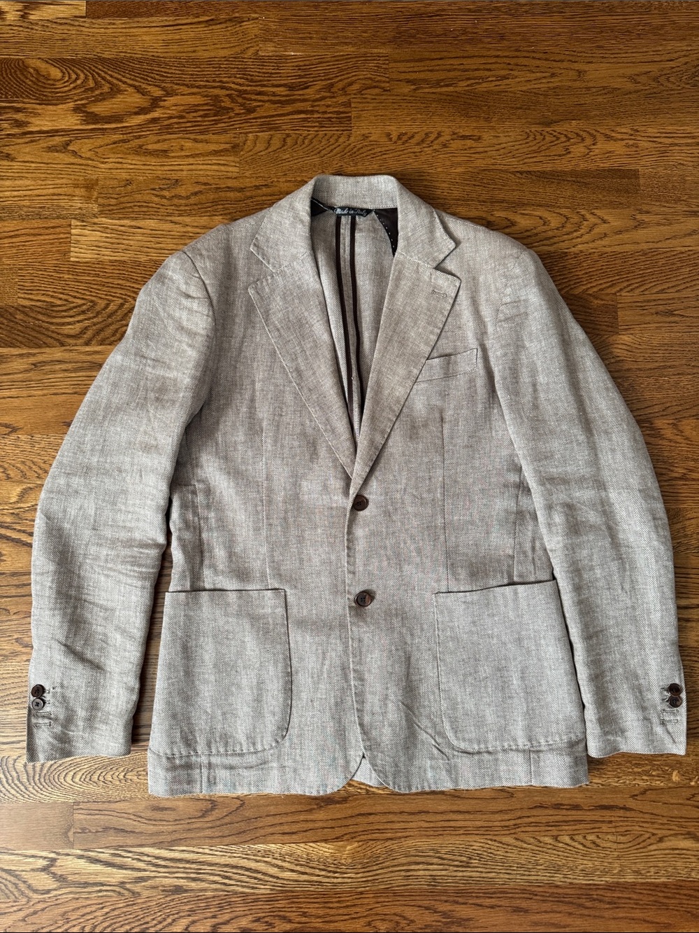 Luigi Fusaro Cotton Linen Lightweight Sport Coat in Natural Tan